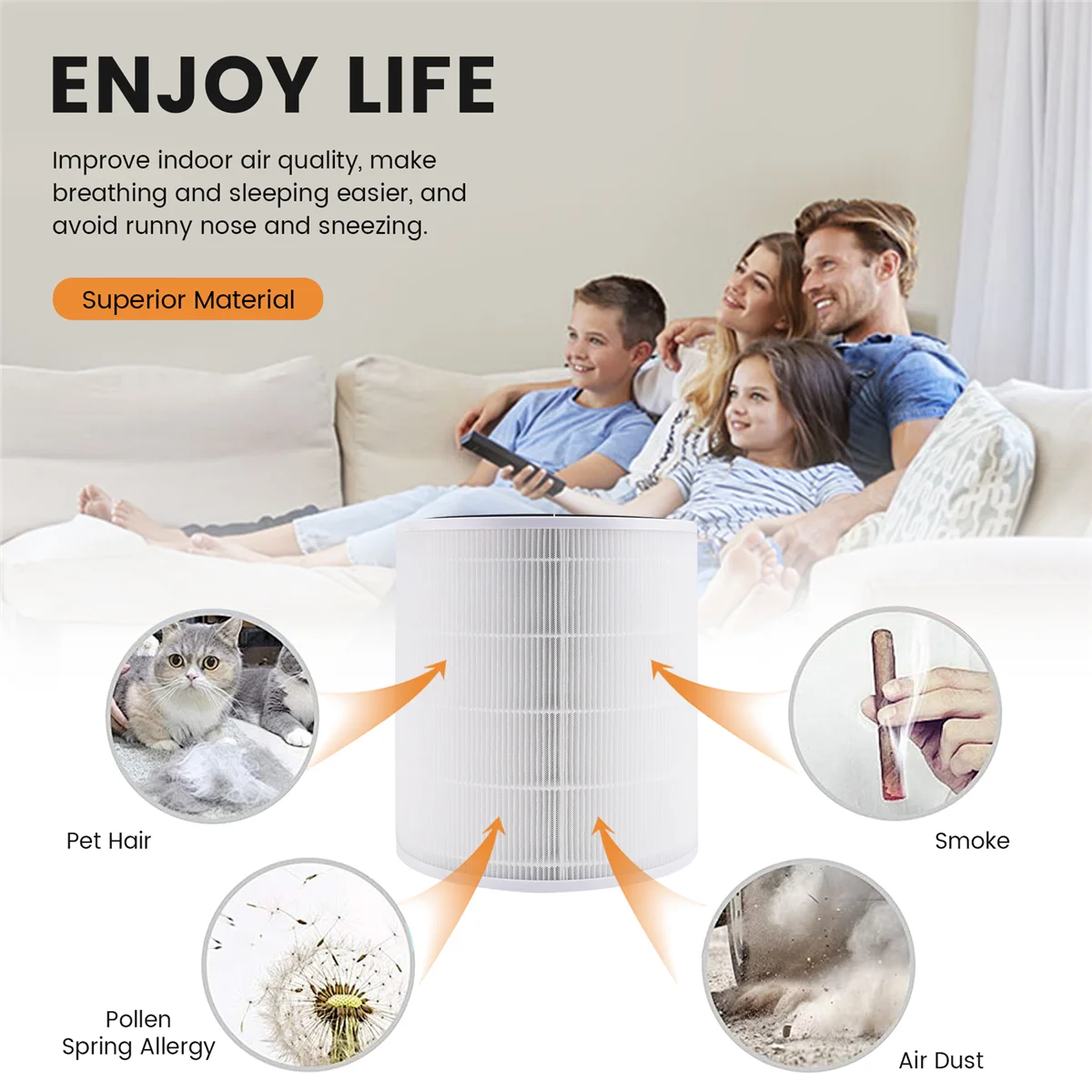 Сменный фильтр A62K для очистителя воздуха Core 400S, часть Core 400S-H13, HEPA-фильтрация, 5 слоев, фильтр 3 в 1