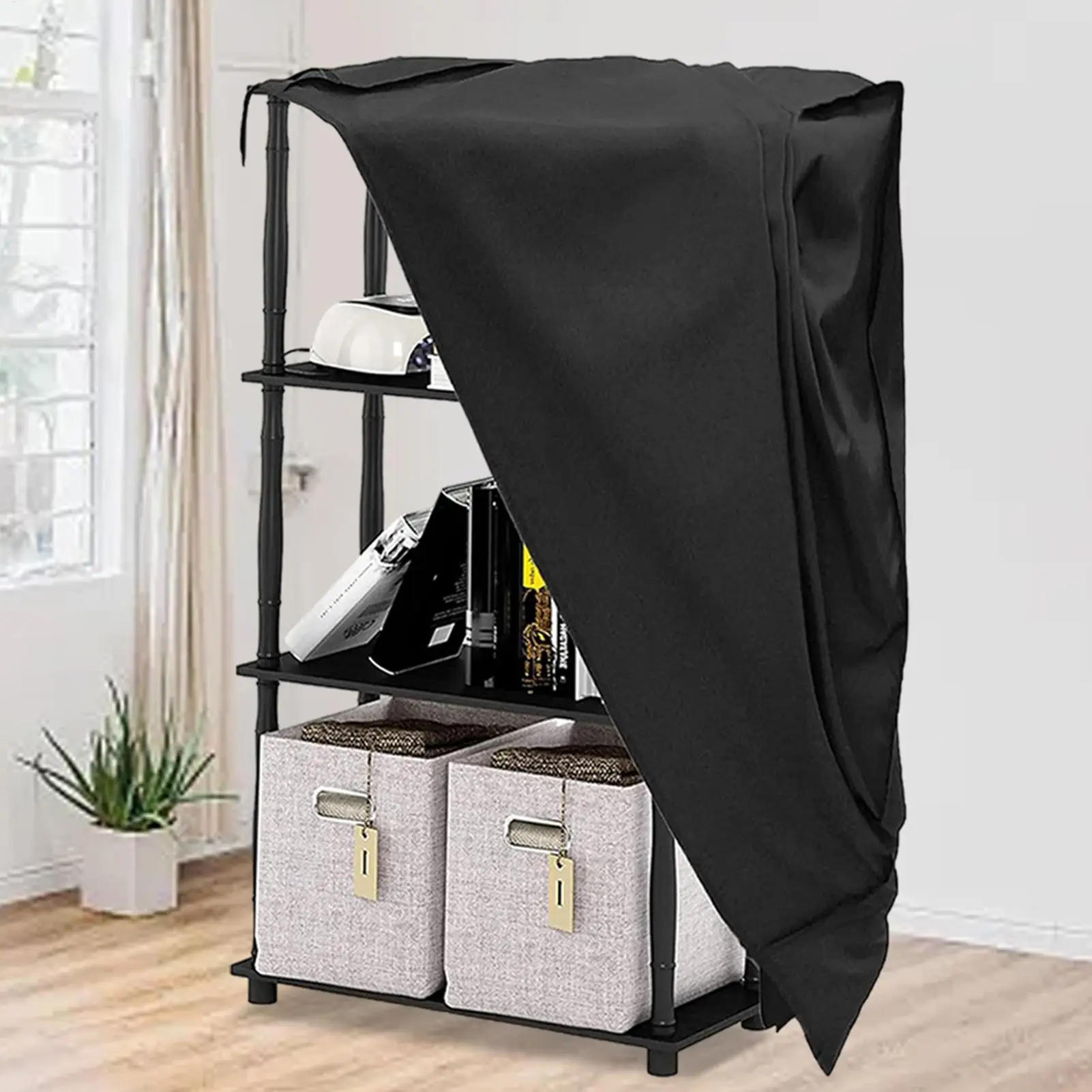 

Shelf Covers Black Dust Cover Waterproof Shelf Protection Cover Garden Patio Furniture Protector Cabinet Chair Organizer