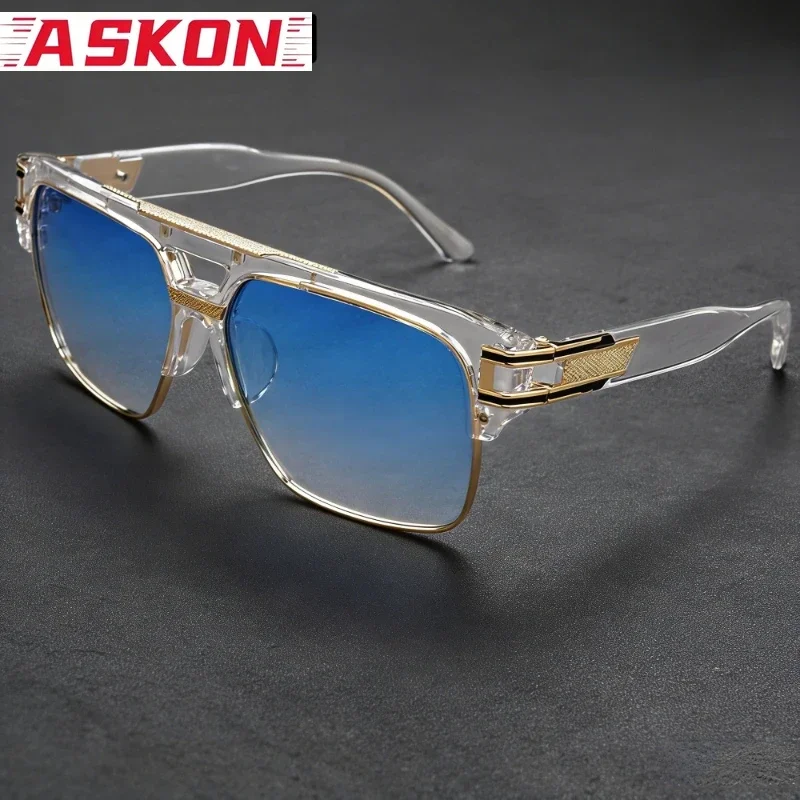 Luxury Men's Sunglasses Fashion Brand Sun Glasses for Women Hip Pop Retro Vintage Square Double Braidge Eyeglasses UV400 Shades