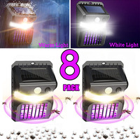 Solar Wall Lamp with Mosquito Killing Outdoor Ultraviolet Electric Shock Mosquito Garden Killing Lamp 2 IN 1 LED Trap Zapper