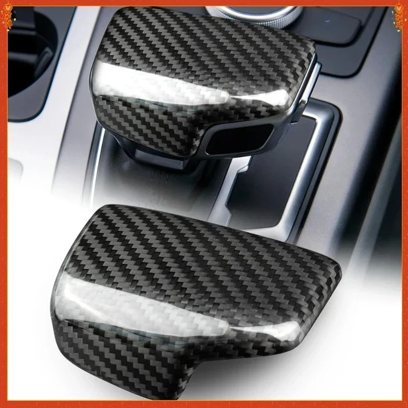 For Audi A4 B9 A5 B9 Q7 4M Q5 FY RHD LHD Real Hard Dry Carbon Fiber 2016-2018 Interior Cover Gear Shift Knob Sticker Auto Trim 4