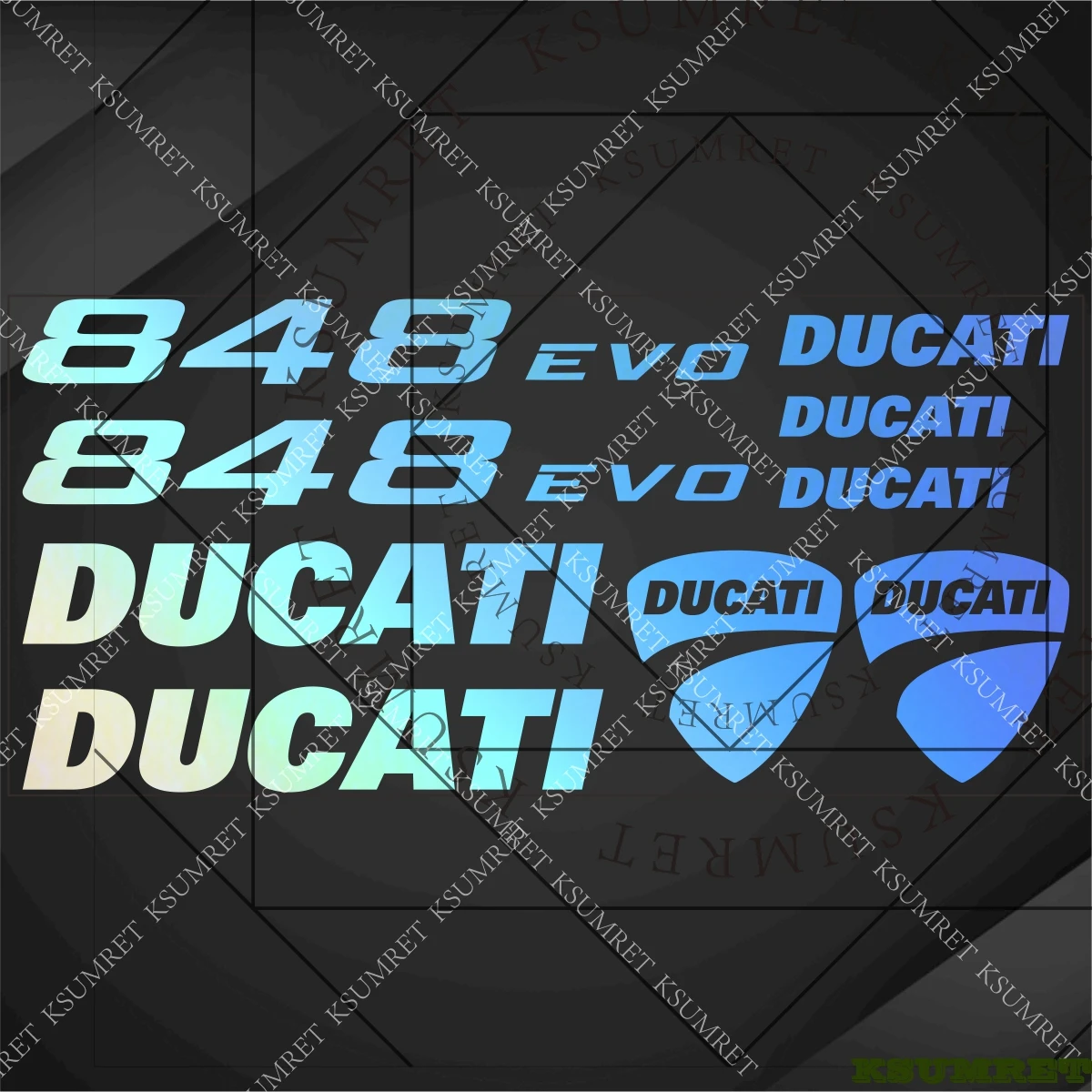 Für Ducati 848 EVO Aufkleber Motorrad-Aufkleber-Set