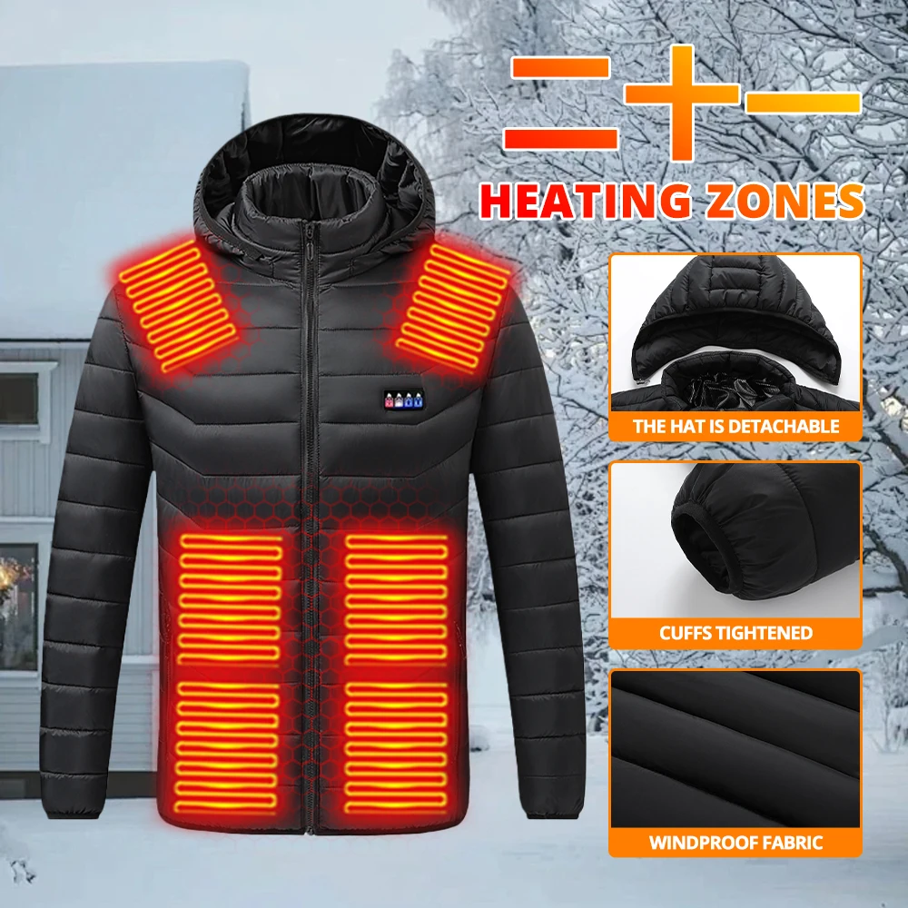 

New Heated Jacket Men Women Coats 21 Areas 4-Control USB Self Heated Clothing Winter Warm Skiing Camping Riding Heated Jacket