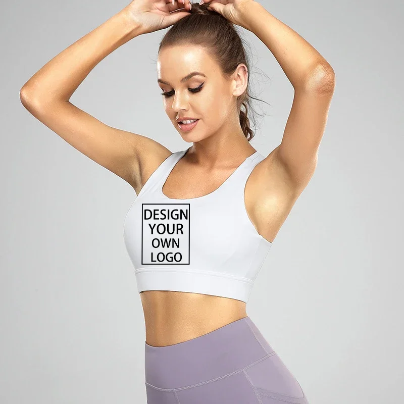 customized Women Sports Bra Top Push Up Fitness Yoga Bra Underwear Sport Tops For Women Breathable Running Vest Gym Wear