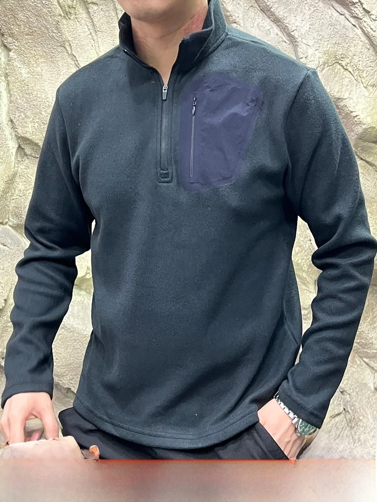 

LT Series Men's Long Sve Knitted Casual T-irt Zip-Up Collar Outdoor Running Hiking Qui Dry Lightweight Stand Fit Tee