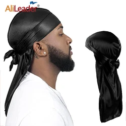 Long Silk Satin Durag Turban Hat Breathable Turban Hat Wigs Durag Pirate Headwrap Chemo Cap Pirate Hat Men Hair Accessories