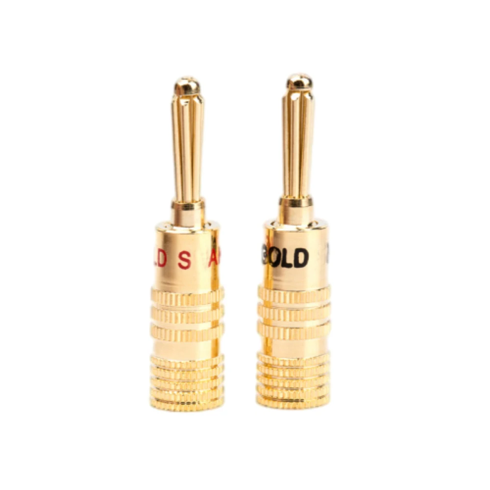 

2PCS Banana Plug Connector Solid Aluminum Shell Banana Plug Gold Shell Pure Copper 4mm Six Core Banana Plug Connector Terminal