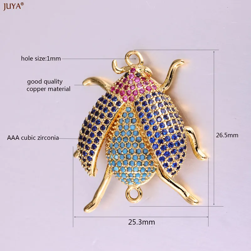 Neuer kreativer Bienen-Käfer-Insekten-Verbinder, mit Zirkonia besetzter Insekten-Anhänger für DIY-Armbänder, Ohrringe, Schmuckzubehör – Detail 4