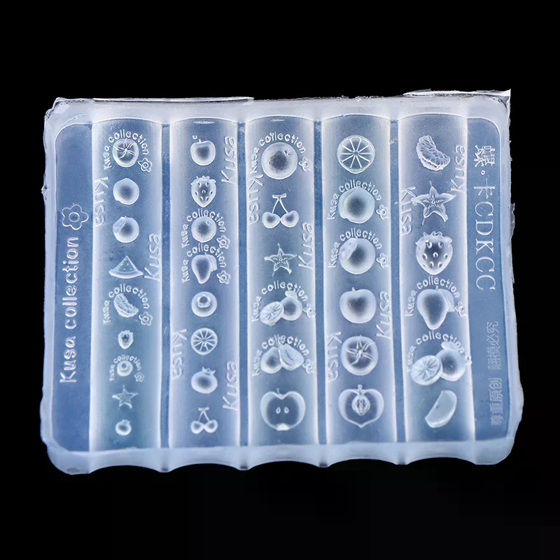 مسمار قالب من السيليكون الإغاثة الفاكهة الفراولة البرتقال شكل نحت منحني مسمار الفن قالب ثلاثية الأبعاد شفافة مسمار الفن زينة DIY بها بنفسك