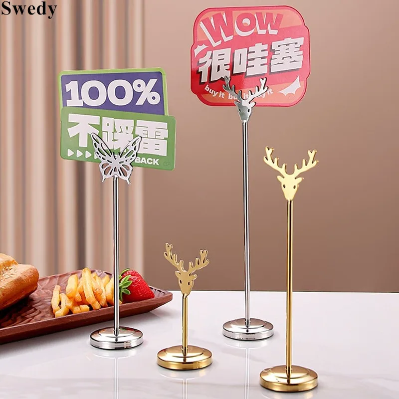Stainless Table Number Place Card Holder Table Name Cards Wedding Photo Picture Holder Restaurant Hotel Menu Paper Memo Clips