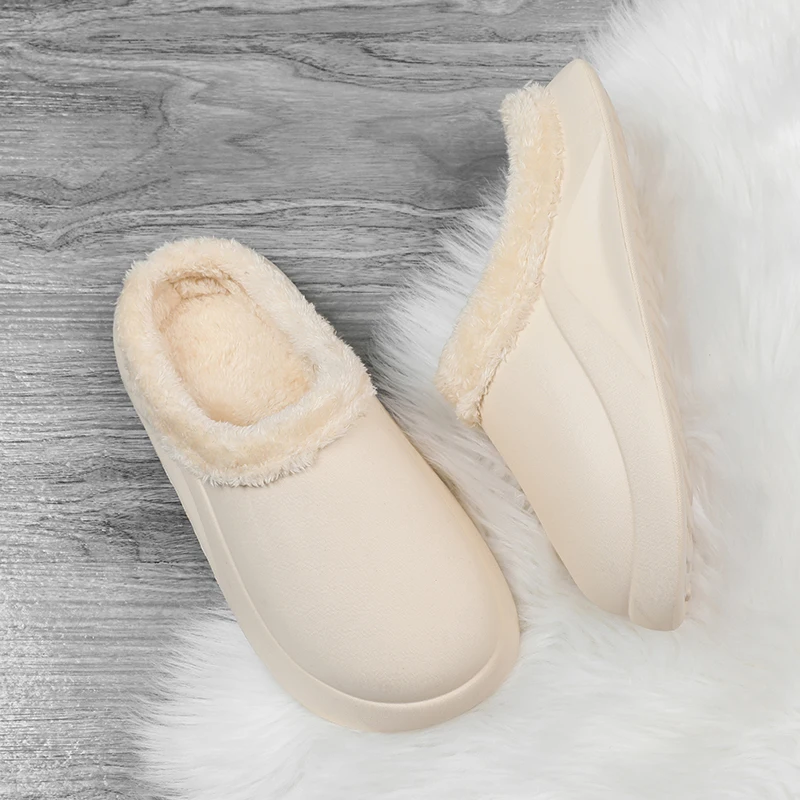 Slippers Platform Huis Katoenen Schoeisel Waterdicht Antislip Slijtvast Comfortabel Houden Warm Slip-On Plus Fluwelen Model