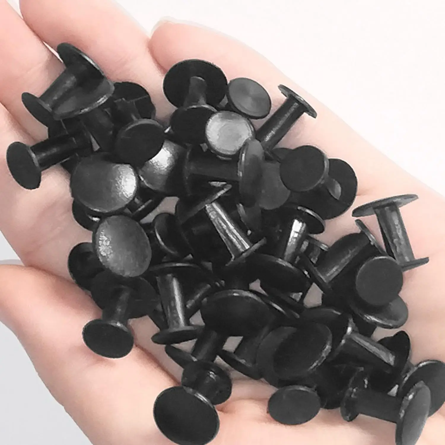 

100pcs Lightweight Buckles Plastic Buttons Transparent Black Ornaments For DIY Shoes Charms Shoe Accessories