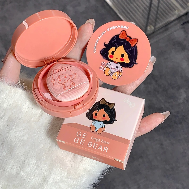 Soft Matte Face Blush para Meninas, Natural Bochecha Tint, Clarear, Impermeável Face Contorno, Air Cushion Blush, Cute Cosmetics