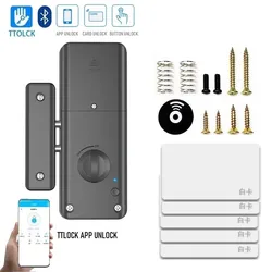 Serratura magnetica per porta in legno TTlock Serratura per porta invisibile APP TTlock Scheda IC Sblocco remoto Serratura elettronica Serrature per porte antifurto per interni
