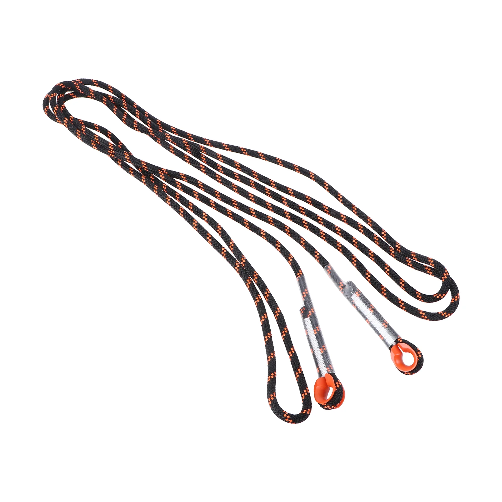 1PC 8mm Thickness Tree Climbing Safety Sling Cord Rappelling Rope Equipment for Outdoor (Black and Orange, 5 Meter)