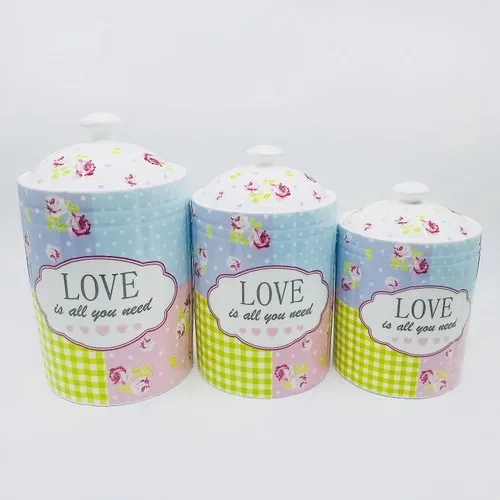 HOME HOME Love Porcelain Jar 3'lü Spice Team