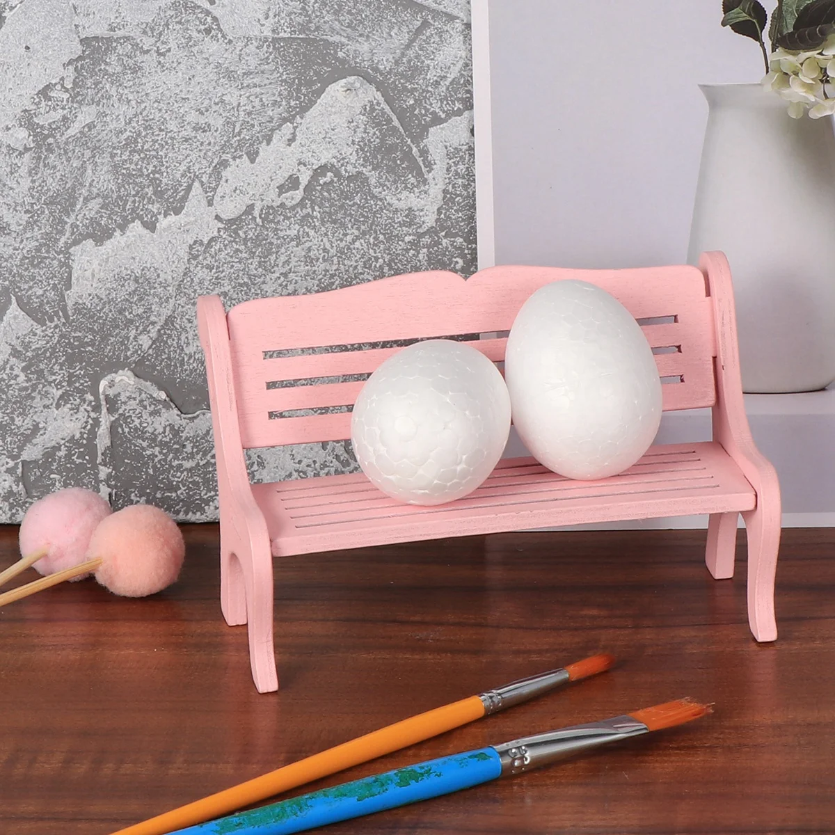 Oeufs en mousse solide 5cm, 50 pièces, blanc, Durable, bricolage, décoration artisanale de pâques, accessoires de Festival, plaisir familial, œuf de pâques en mousse