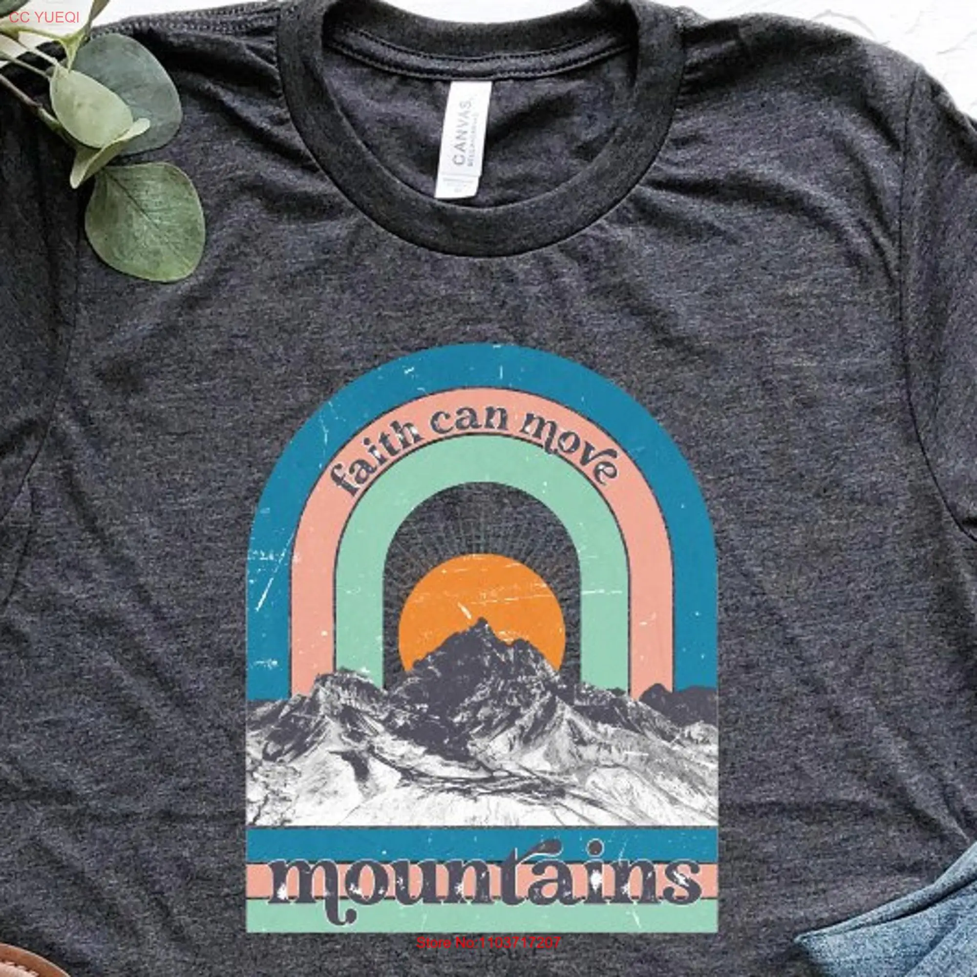 Футболка с надписью «Faith Can Move Mountain», длинными или короткими рукавами