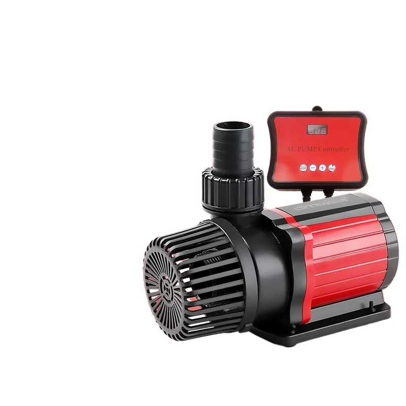 The aquarium drum microfilter machine features a built-in cleaning pump, a micro automatic backwash filter box, and small fish