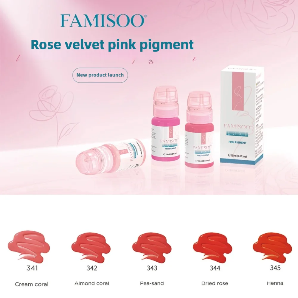

15ML Luxe PMU Pigment Europe's Best-selling 5 colors Set Lip Tattoo Ink For Semi Permanent Makeup Nano Lips Microblading Pigment