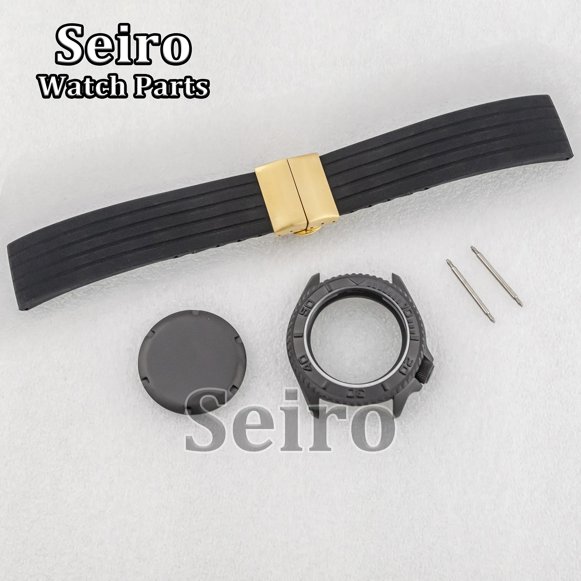 Roestvrijstalen 42Mm Horlogekast Zilver Zwart Saffier Glas Rubberen Band 10atm Waterdicht Aangepast Voor Skx007 Nh35 Nh36 Beweging