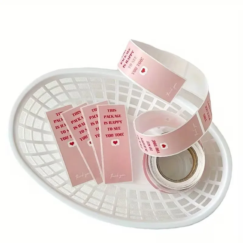 

Pink Creative Packaging Sealing Tape Small Business Gift Decor Sticker Package Sticker This Package Is Happy To See You Too