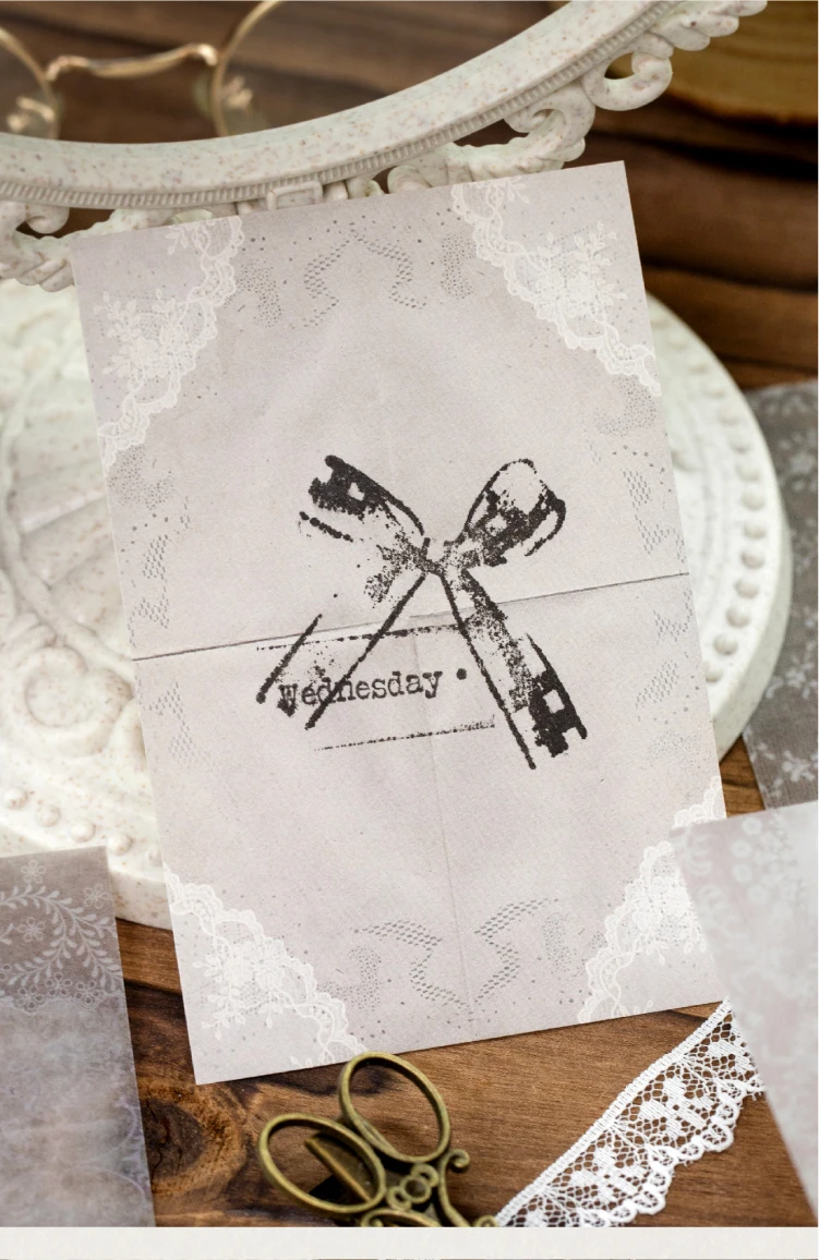 Journal GO 20 Blatt Lace Moments Gemischte Vintage-Weiß-Kraft- & Transparentpapiere für Scrapbooking, Junk Journals & DIY-Collagen – Detail 8