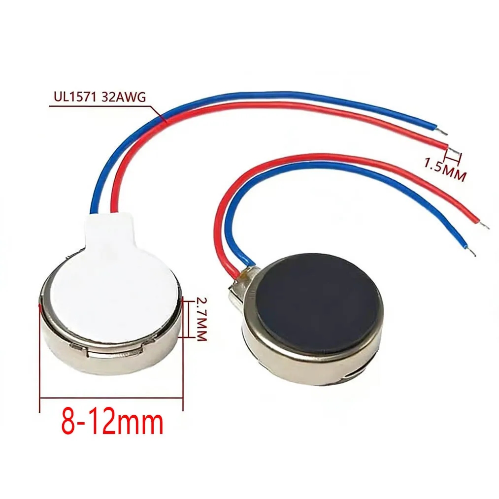 5/10Pcs Mini Vibration Motor DC 3V 12000rpm Flat Coin Button-Type Micro DC Vibrating Motor for Mobile Cell Phone Pager Tablet