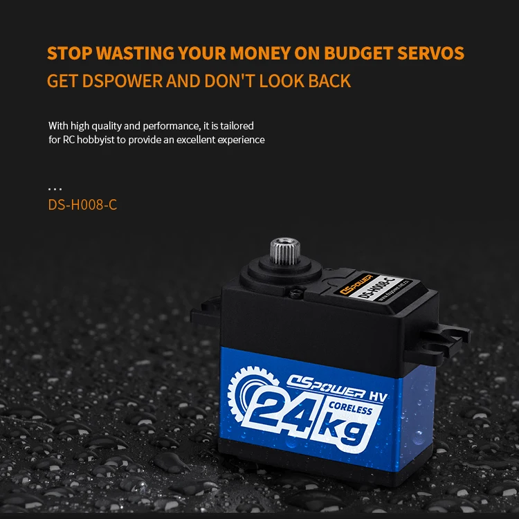 DSpower 24 kg kernloser Motor Servo Metallgetriebe halber Aluminiumrahmen wasserdicht für 1/8 1/10 RC Auto Flugzeug Boot Roboter Drohne Teil