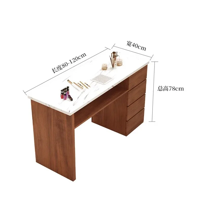 طاولة أظافر طاولات صالون رخامية مانيكير الأظافر مكتب مخزن للمكياج منظم أثاث احترافي مصمم للشعر Nageltisch #6