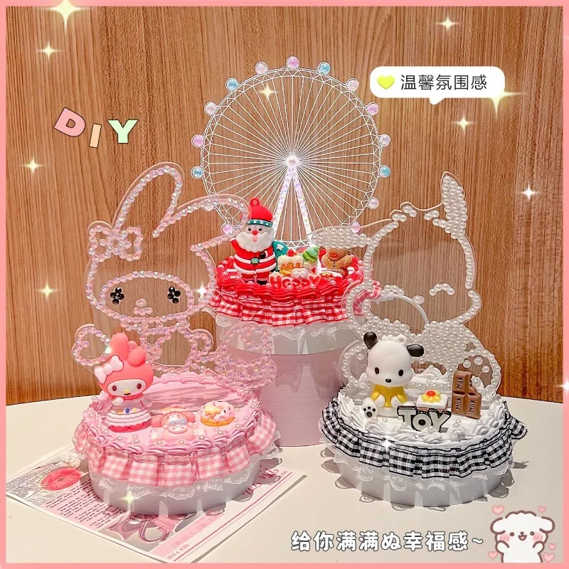 

Cinnamoroll My Melody Anime Kawaii Sanrio Diy Children Cream Glue Night Light Cute Pochacco Night Light Craft Toys for Kids