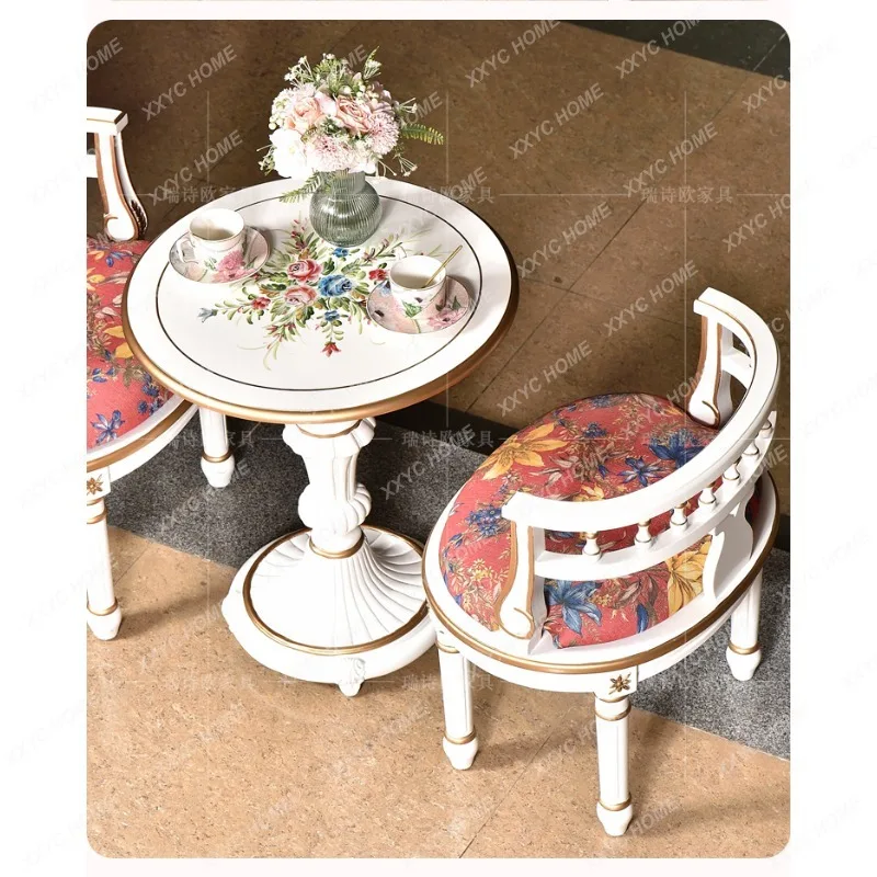 Ruishio lazer ao ar livre sofá cadeira pintada conjunto de mesa redonda sala estar varanda uma mesa duas cadeiras pátio poltrona