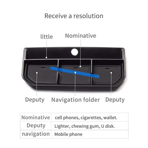 Imagen 2 del producto Bandeja organizadora para salpicadero Ford F150 2023 2024, caja de almacenamiento con reposabrazos con almohadilla de goma Compatible con accesorios F150 2021 2022