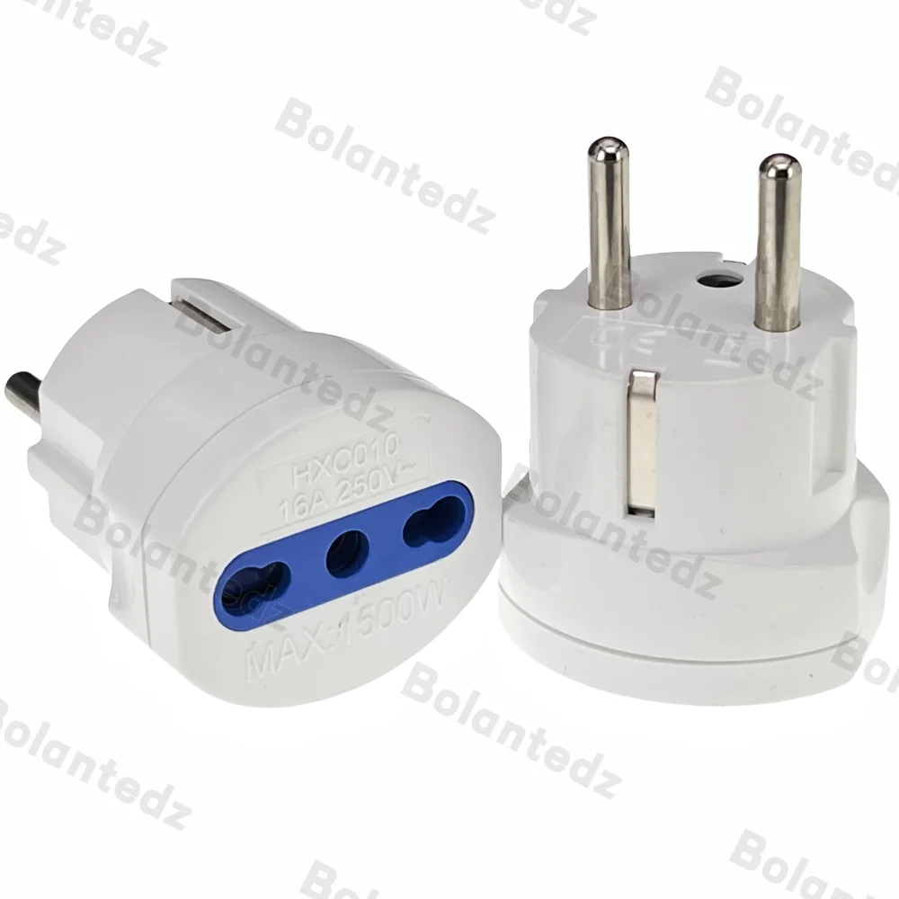 1/3/5/10Pcs Germany France to Italy Travel Adapter 10A/16A 250V Power Plug Converter for Italy Chile Electrical Socket