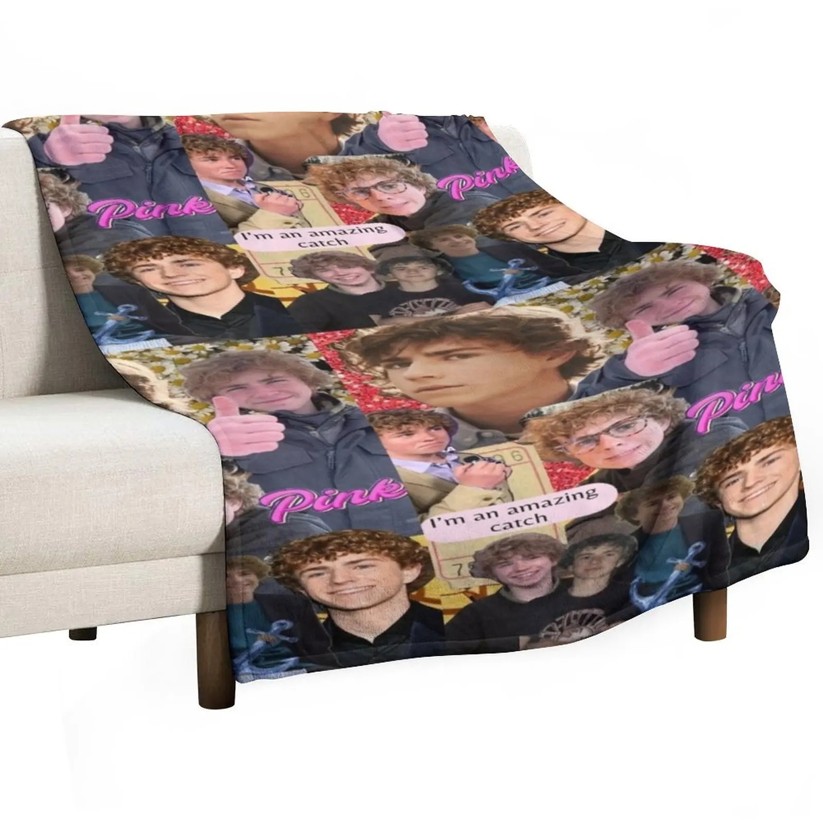 

percy jackson walker scobell collage Throw Blanket Personalized Gift Bed covers manga Thermals For Travel Blankets