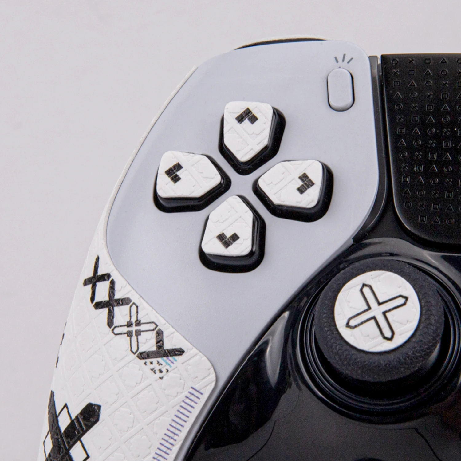 Finalord Controller Anti Slip Grip Tapes Compatibel Met Playstation 5 Dualsense Rand Handgreep, Knoppen, Trigger(Cross Print-White)