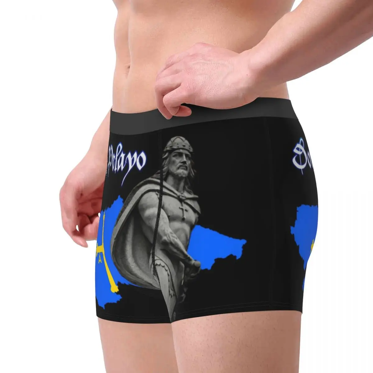 Novelty Spanish Warrior Asturias Flag Boxers Shorts Panties Men\'s Underpants Breathbale Victory Cross Briefs Underwear