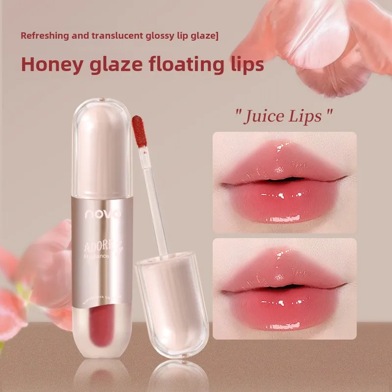 Vibrant and transparent water-like mirror lip gloss water-like texture is not easy to stick to color and not stick to cup