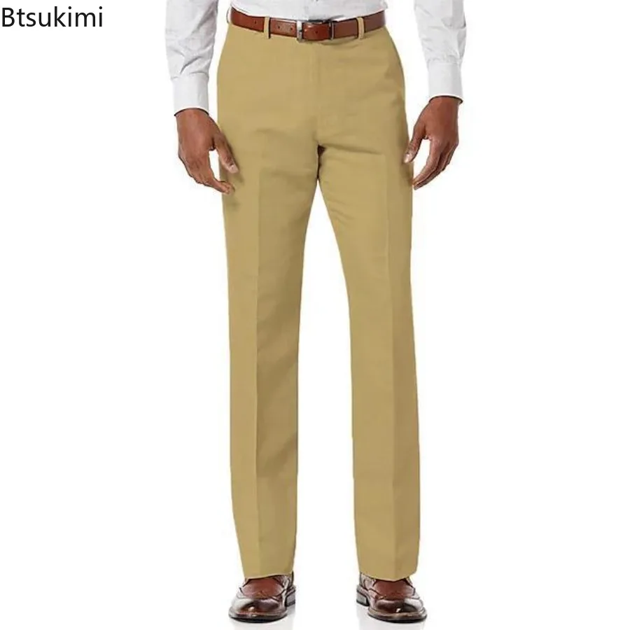 بدلة رجالية 2025 بنطال ذو قصة أرجل مستقيمة عالي الخصر ربيعي نمط جديد متعدد الألوان سروال رسمي غير رسمي للأعمال للرجال #5