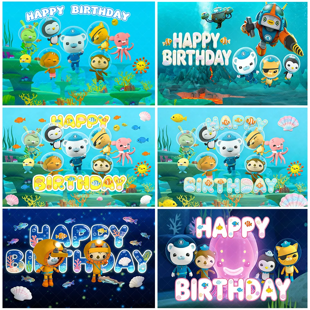 

Cartoon Octonauts Theme Backdrop Children Birthday Party Decoration Baby Shower Supplies Banner Background Kid Photo Studio Prop