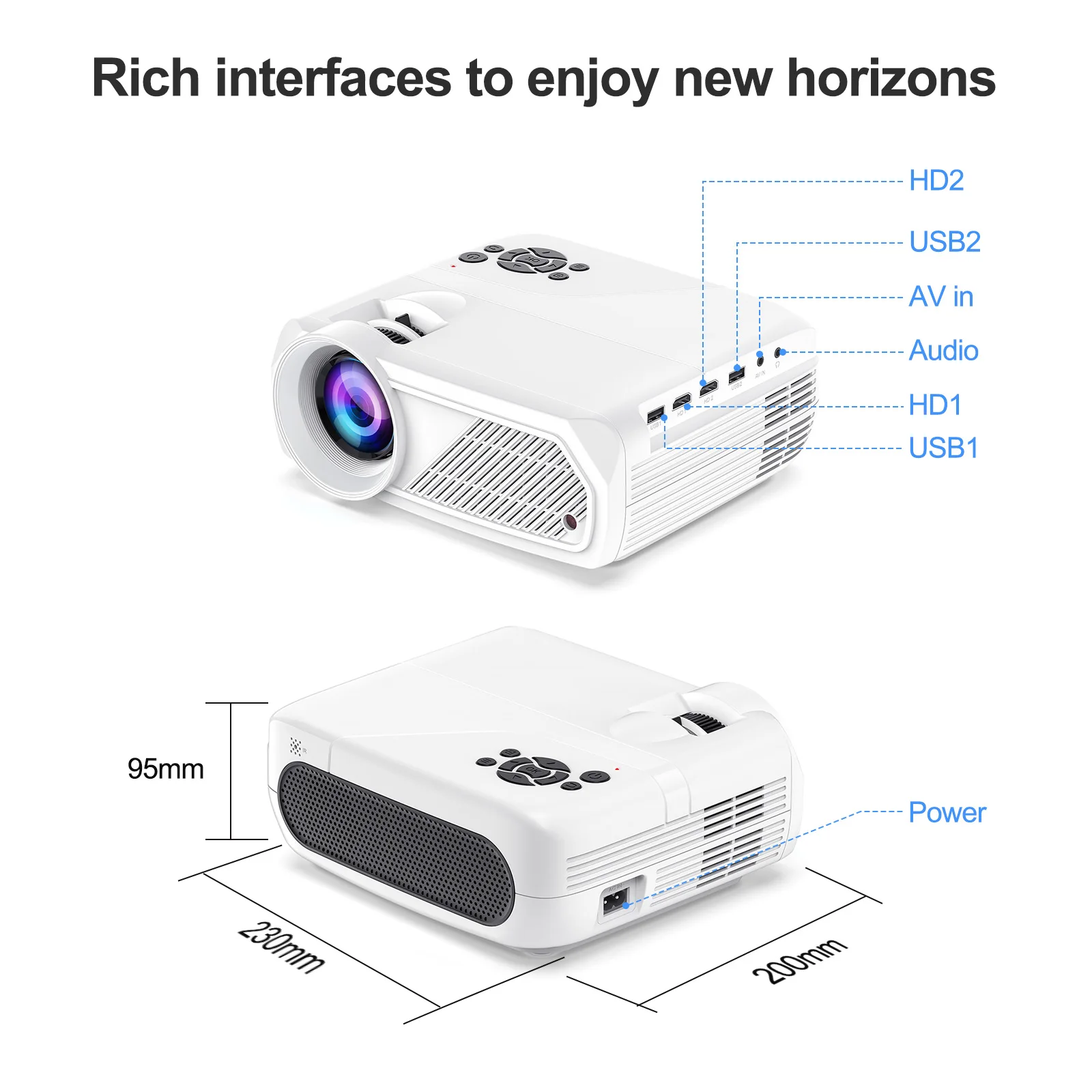 1080P Smart Home Theater Projector H96Max PJ-X6 280 ANSI Lumens Support 4K Decoding Wifi 6 LCD Projector
