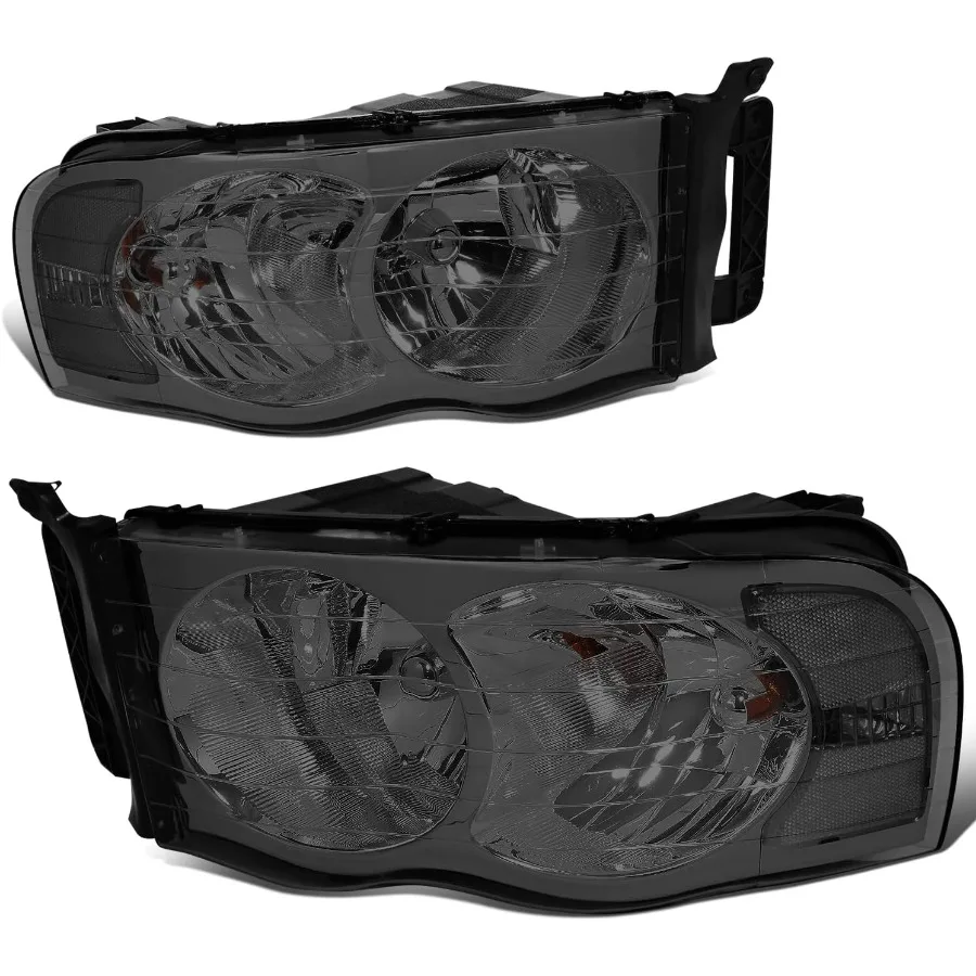 

Smoke Lens Clear Corner Headlights Compatible with 02-05 Ram 1500/03-05 Ram 2500 3500, Left & Right