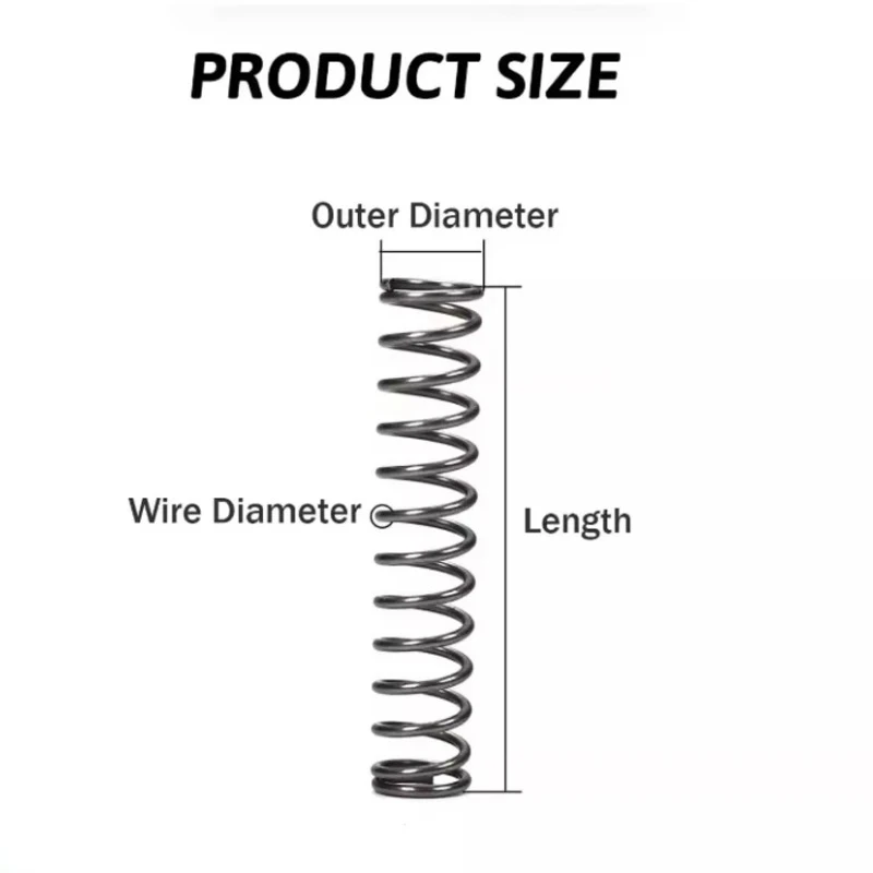 10pcs Wire Diameter 2mm 65Mn Spring Steel Return Compression Spring  OD 10-21mm Length 50/60/70/80/90/100mm