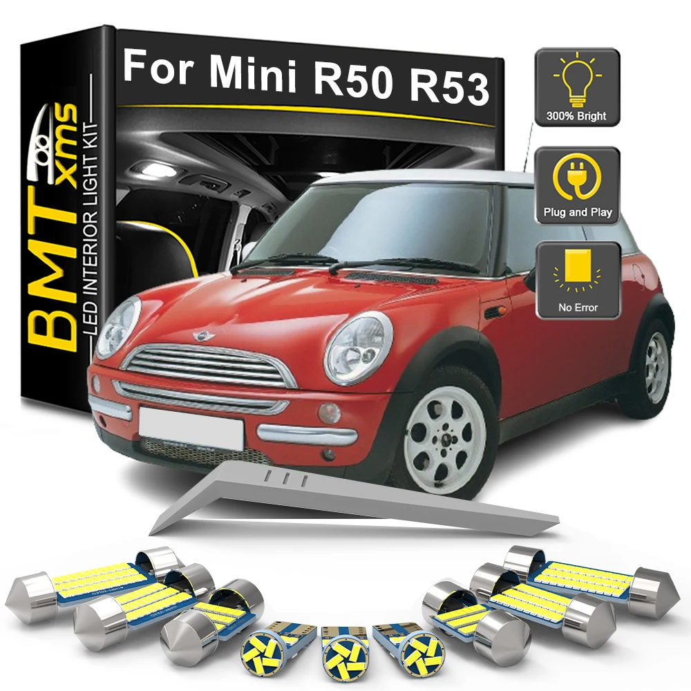 BMTxms 5/10/14Pcs Canbus For Mini R50 R53 Copper 2001 2002 2003 2004 2005 2006 Car Interior LED Bulb Dome Light Kit Accessories