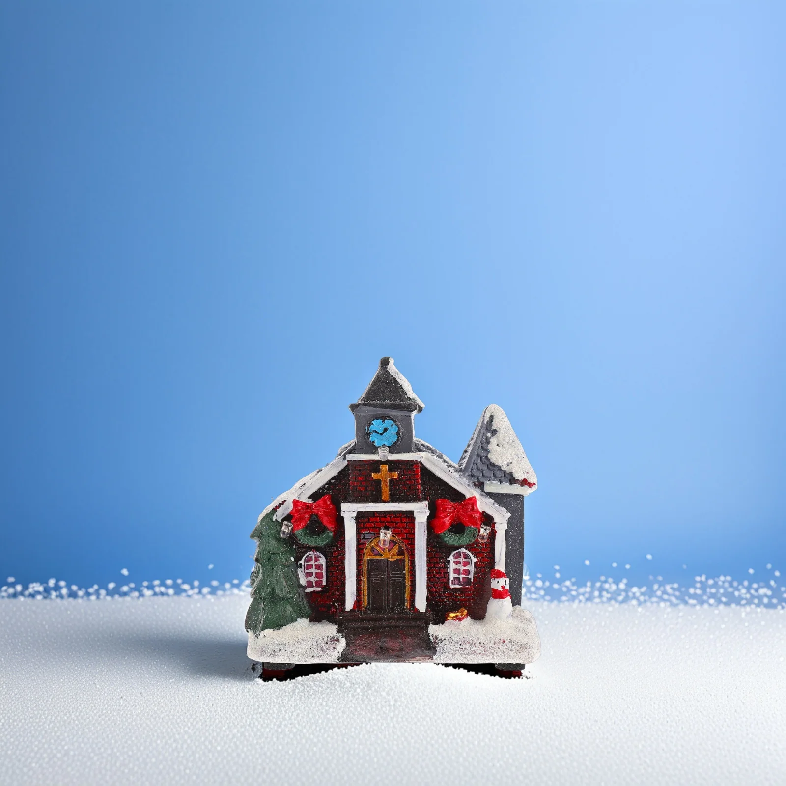 

Resin Decoration Mini Chalet Xmas Pattern Small House for Table Desktop Window Luminous Christmas Home Ornament Decor
