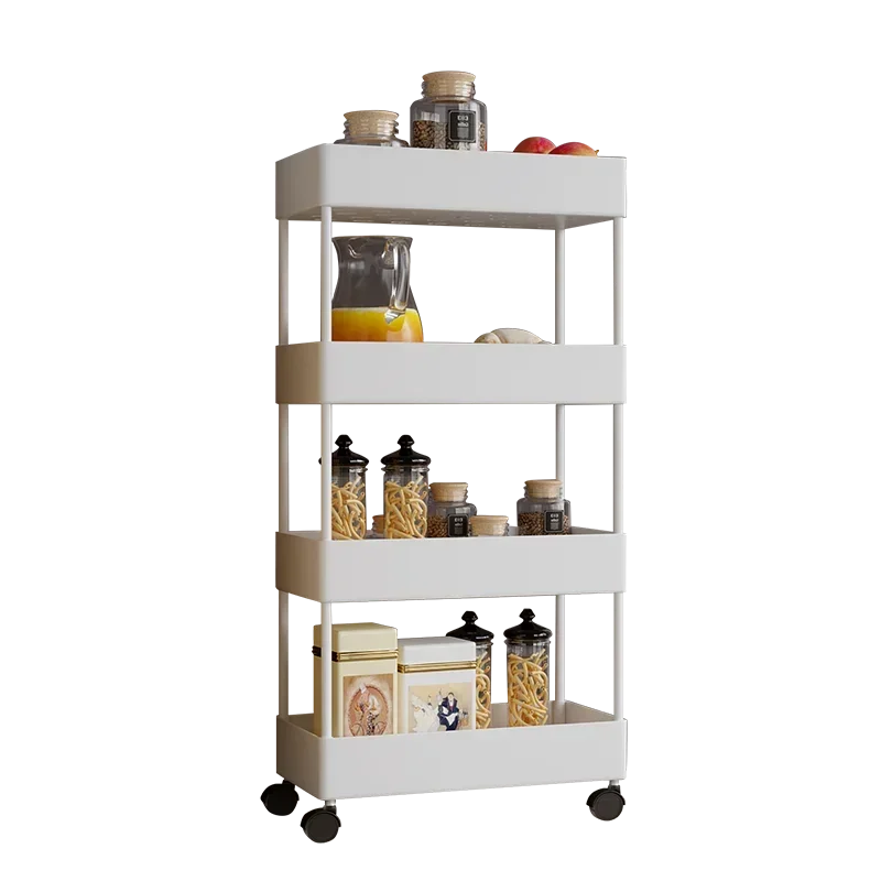 Trolley storage rack kitchen floor-standing multi-layer movable bathroom toilet storage rack bedroom snack storage