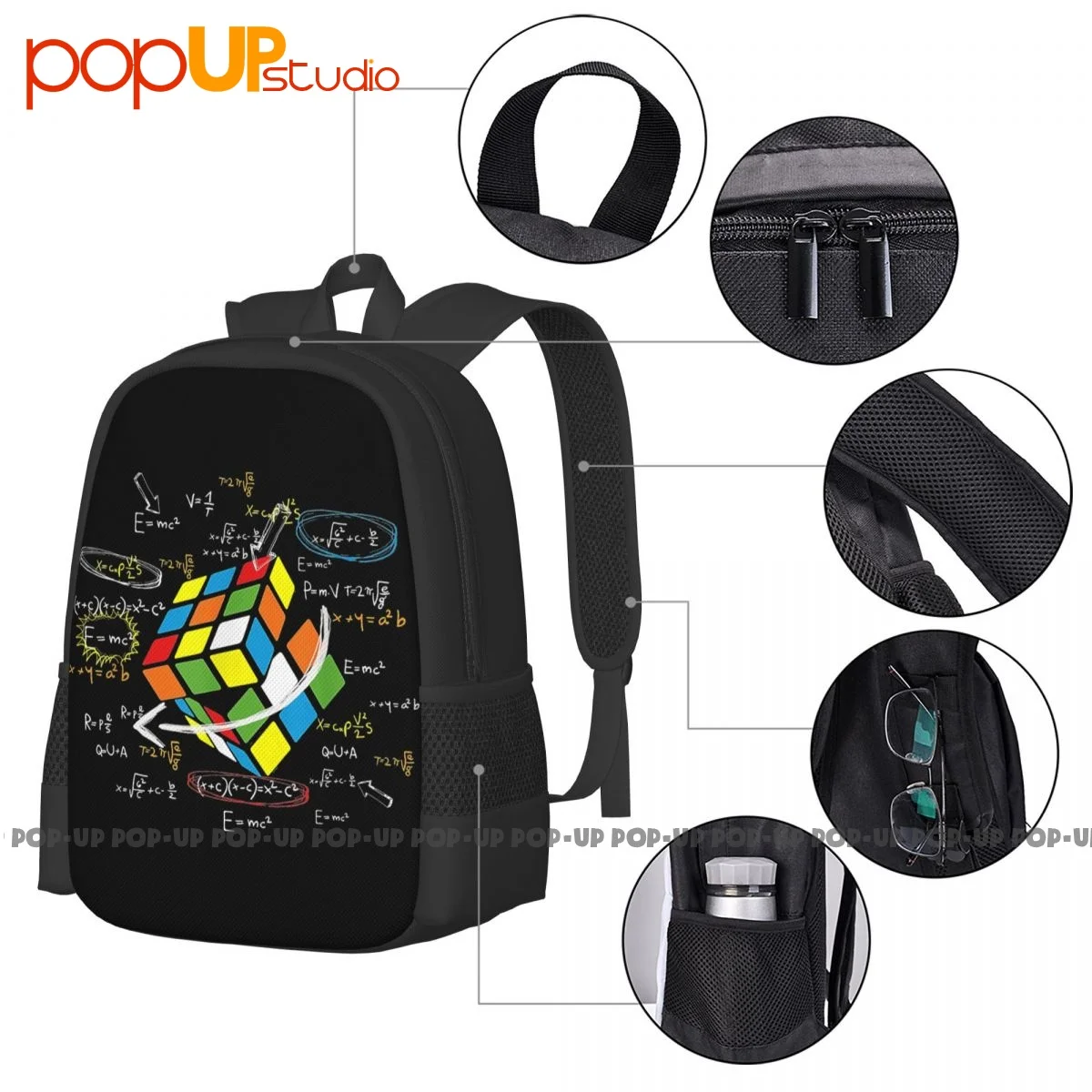 Math Rubik Rubix Rubics Player Cube Math Lovers Full Backpack Large Capacity Gym Gym Tote Bag