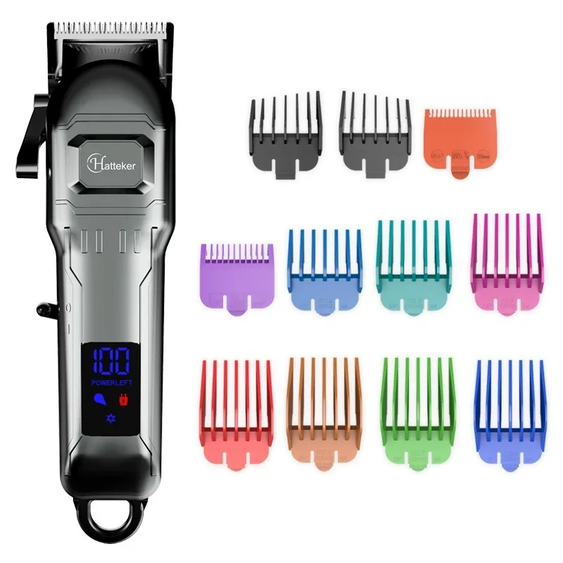 HATTEKER Electric Hair Clipper Professional Mens Hair Trimmer Baber USB Cordless Hair Machine Hairdressing Cape Set