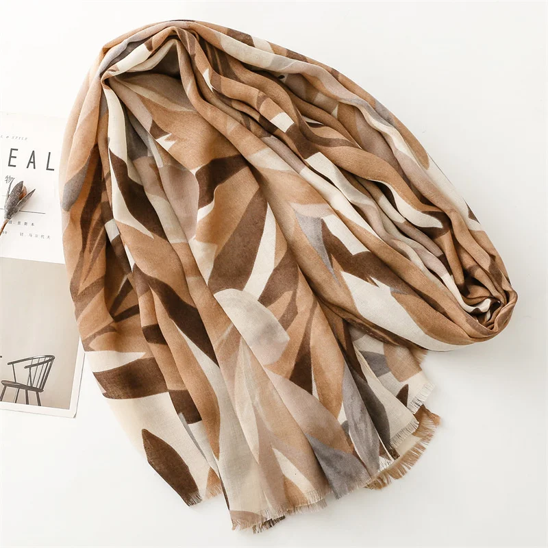 Autumn/Winter New Style Cotton Linen Scarf Thick Version Simple Floral Design Warp Shoulder Scarf For Export European American