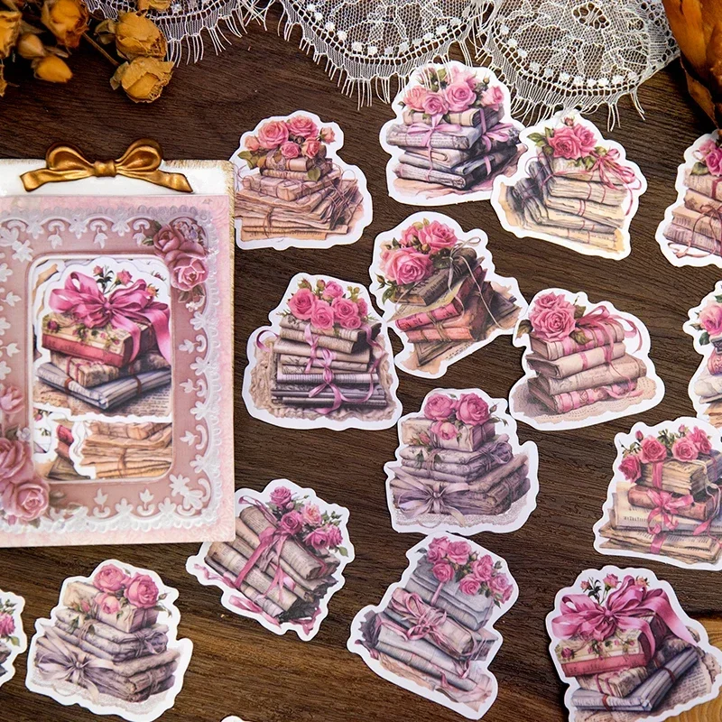 30Pieces Sticker Package Bookish Romantic letter handbook Paper Materials Dairy School Supplies Scrapbook Cut 160*95MM